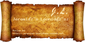 Jeremiás Leonidász névjegykártya